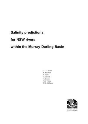 Salinity Predictions for NSW Rivers Within the Murray-Darling Basin