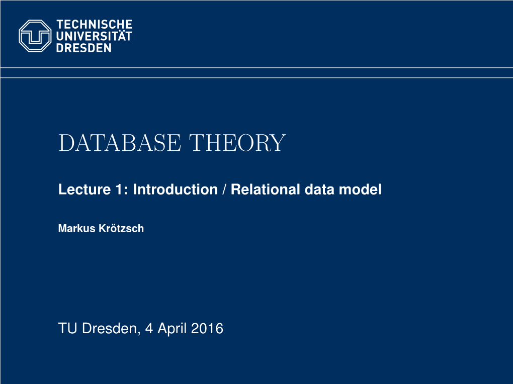 Database Theory