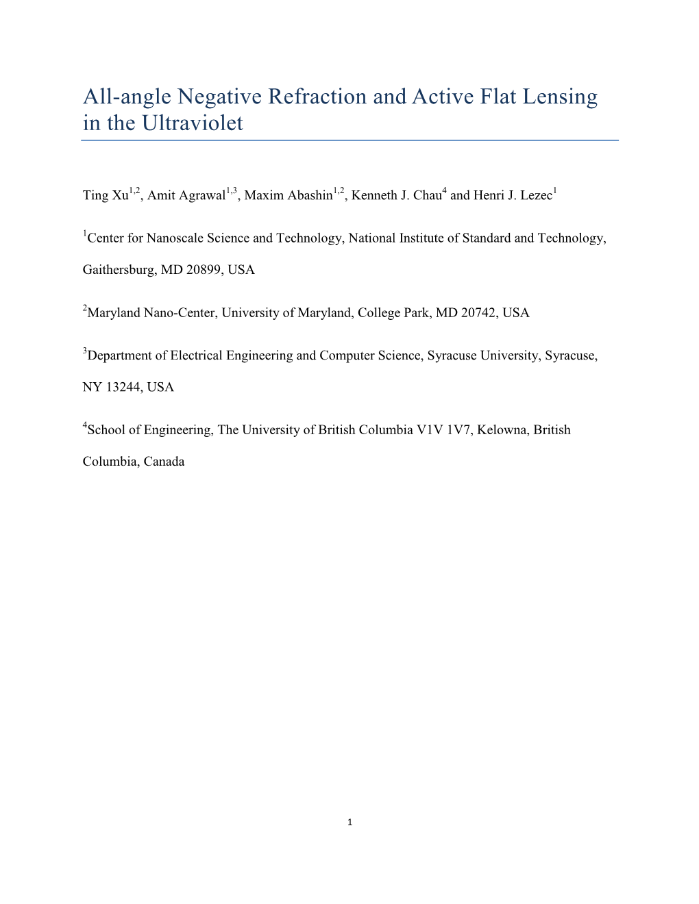 All-Angle Negative Refraction and Active Flat Lensing in the Ultraviolet