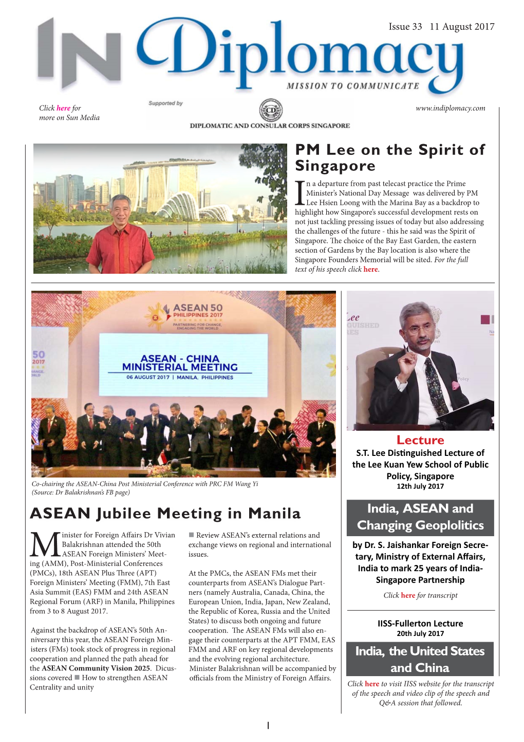 ASEAN Jubilee Meeting in Manila PM Lee on the Spirit of Singapore