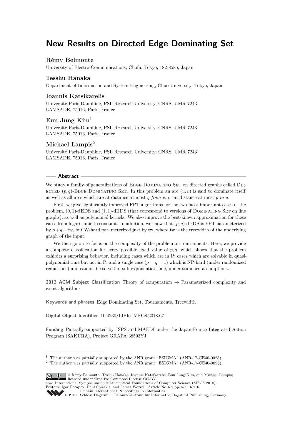 New Results on Directed Edge Dominating Set