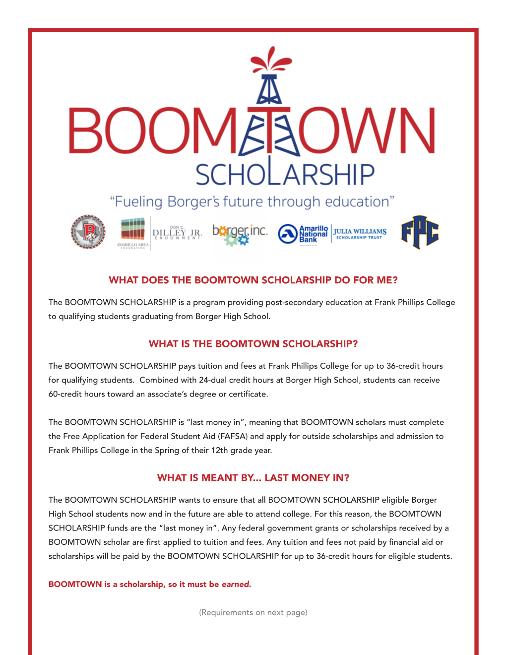 What Is the Boomtown Scholarship?