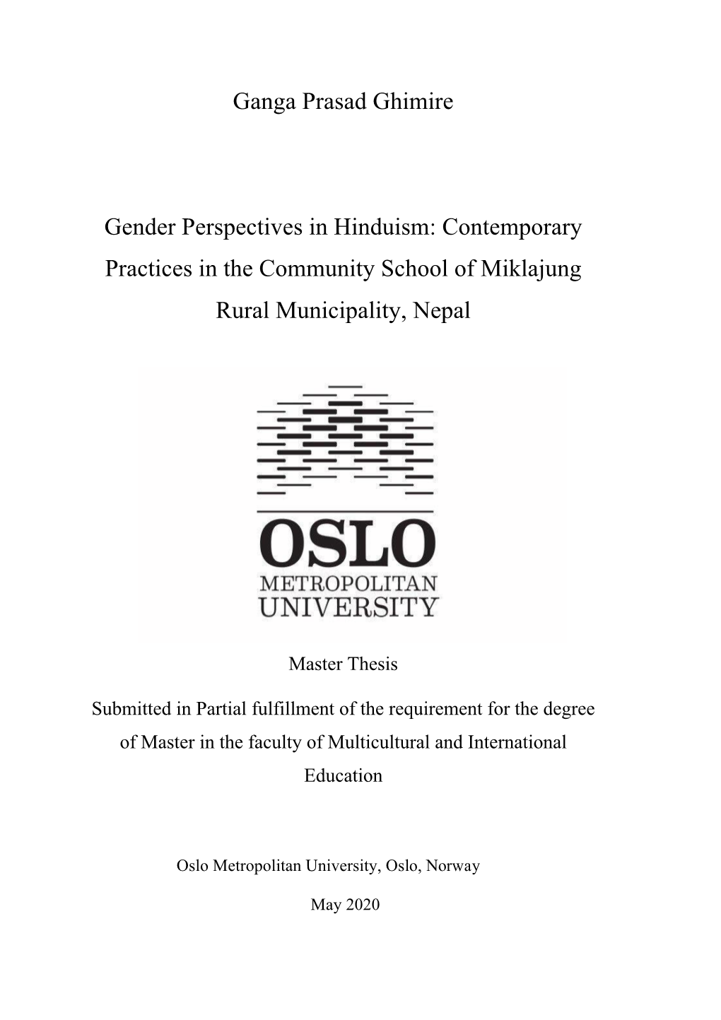 Ganga Prasad Ghimire Gender Perspectives in Hinduism