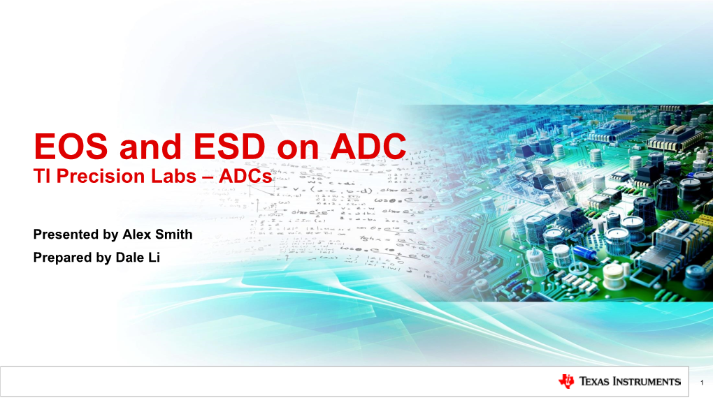 EOS and ESD on ADC TI Precision Labs – Adcs