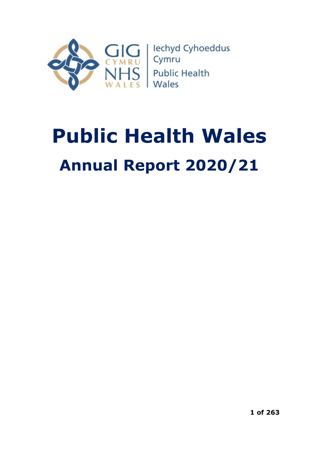 Public Health Wales Annual Report 2020/21