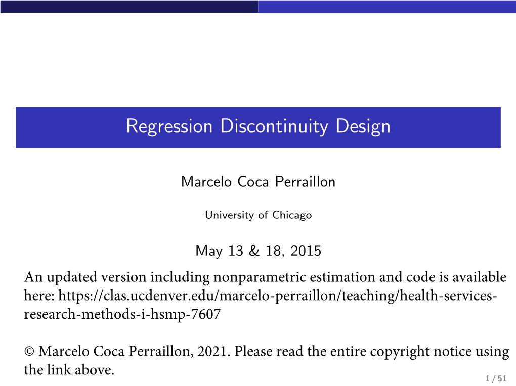 Regression Discontinuity Design