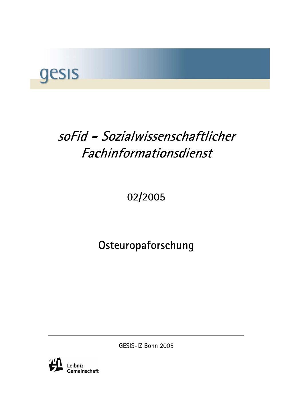 Sozialwissenschaftlicher Fachinformationsdienst