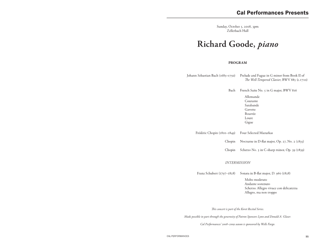 Richard Goode, Piano