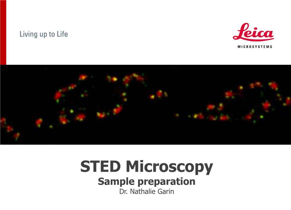 STED Microscopy Sample Preparation Dr