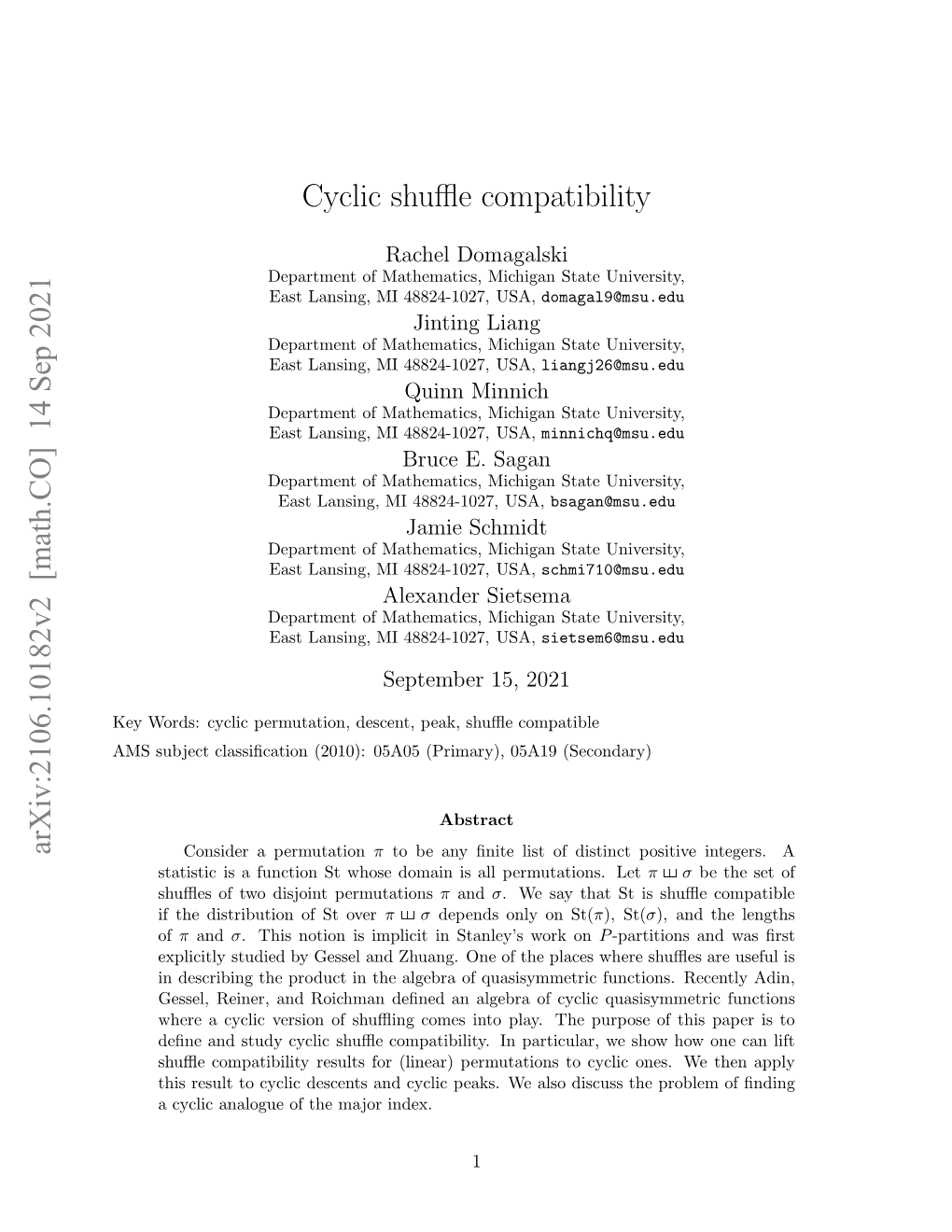 Cyclic Shuffle Compatibility