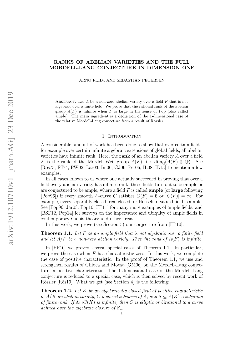 Ranks of Abelian Varieties and the Full Mordell-Lang Conjecture In