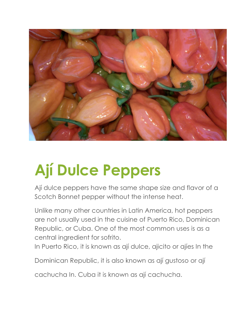 Ají Dulce Peppers