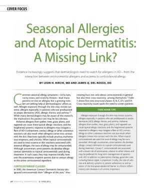 Seasonal Allergies and Atopic Dermatitis: a Missing Link?