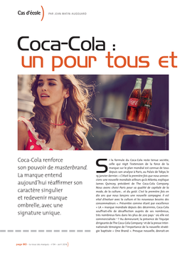 Coca-Cola : Un Pour Tous Et Tous Pour Un