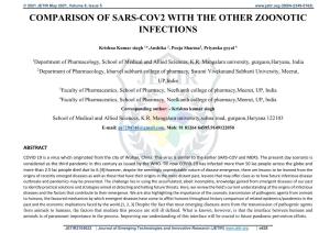 Comparison of Sars-Cov2 with the Other Zoonotic Infections