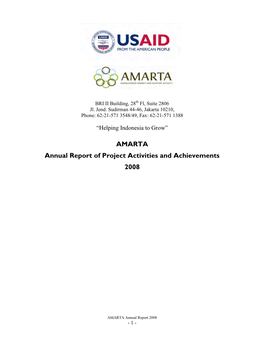 AMARTA Annual Report of Project Activities and Achievements 2008