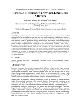 Grammar Checkers for Natural Languages: a Review