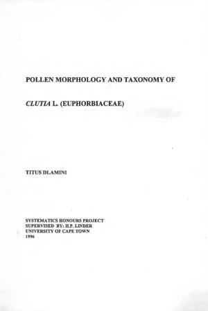 Pollen Morphology and Taxonomy of Clutia L. (Euphorbiaceae)