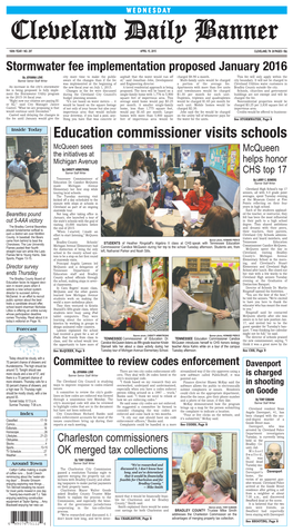 Education Commissioner Visits Schools Mcqueen Sees Mcqueen the Initiatives at Michigan Avenue Helps Honor by CHRISTY ARMSTRONG Banner Staff Writer CHS Top 17