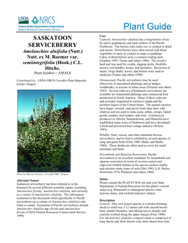 Plant Guide for Saskatoon Serviceberry (COLEOPTERA: Curculionidae)