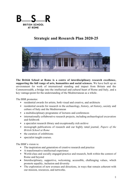 Strategic and Research Plan 2020-25