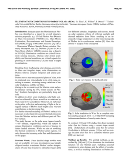 Illumination Conditions in Phobos' Polar Areas