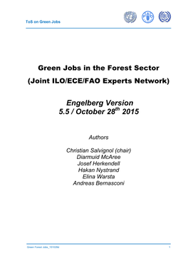 Draft Version of Joint ILO/ECE/FAO Experts Network