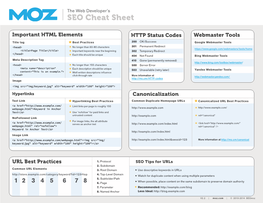 SEO Cheat Sheet