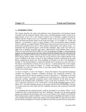 Chapter 13: Transit and Pedestrians A. INTRODUCTION