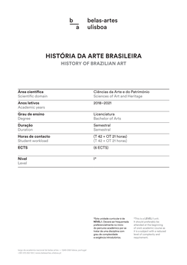 História Da Arte Brasileira History of Brazilian Art