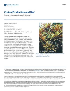 Croton Production and Use1 Robert H