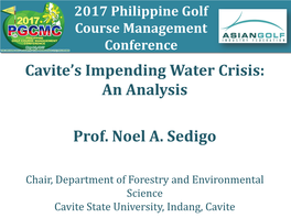 Cavite's Impending Water Crisis