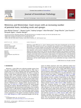 Mimivirus and Mimiviridae: Giant Viruses with an Increasing Number of Potential Hosts, Including Corals and Sponges