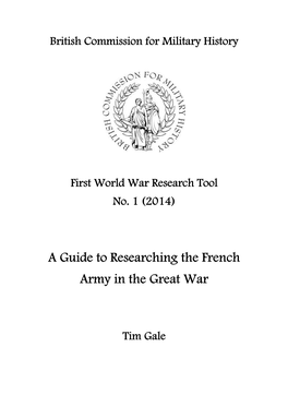 Researching the French Army in the Great War