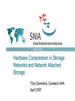 Hardware Compression in Storage and Network Attached Storage