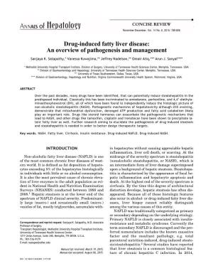 Drug-Induced Fatty Liver Disease
