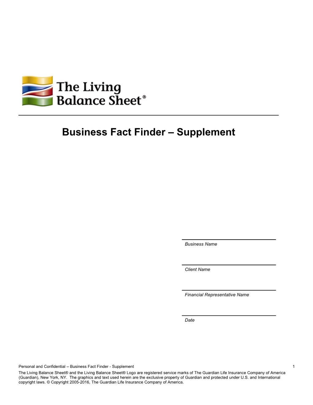 Business Fact Finder Supplement