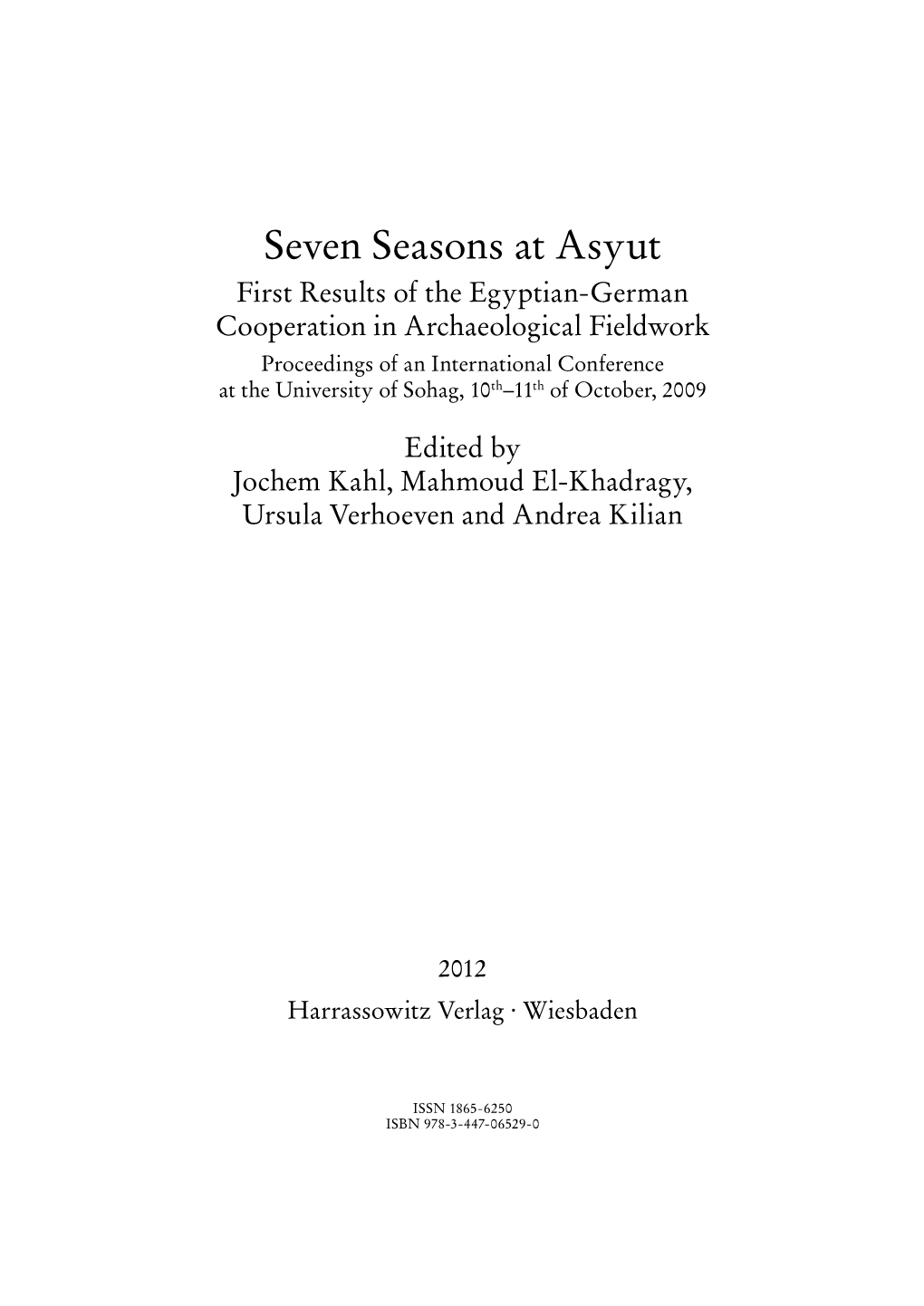Seven Seasons at Asyut