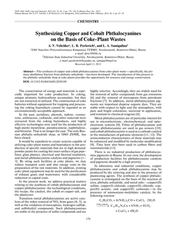 Synthesizing Copper and Cobalt Phthalocyanines on the Basis of Coke�Plant Wastes A