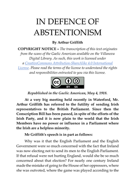 In Defence of Abstentionism