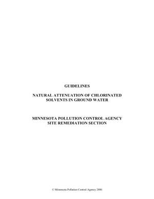 Guidelines: Natural Attenuation of Chlorinated Solvents in Ground Water