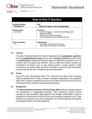 Ohio IT Standard ITS-SEC-01 Data Encryption and Cryptography