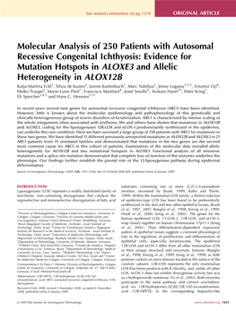 Molecular Analysis of 250 Patients with Autosomal Recessive