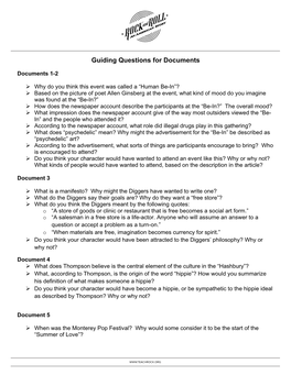 Guiding Questions for Documents