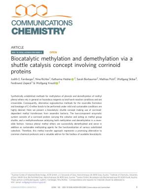 Biocatalytic Methylation and Demethylation Via a Shuttle Catalysis Concept Involving Corrinoid Proteins