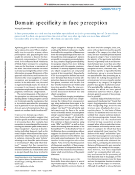 Domain Specificity in Face Perception Nancy Kanwisher