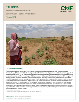 ETHIOPIA: Needs Assessment Report Somali Region – Gode & Warder Zones