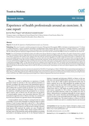 Experience of Health Professionals Around an Exorcism: a Case Report