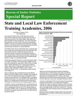 State and Local Law Enforcement Training Academies, 2006 by Brian A