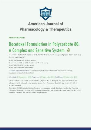 Docetaxel Formulation in Polysorbate 80